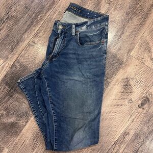 American Eagle Outfitters Men's Dark Blue Slim Straight Jeans
